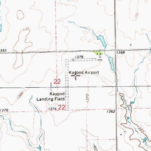 Topographic Map of Kaypod Airport, KS
