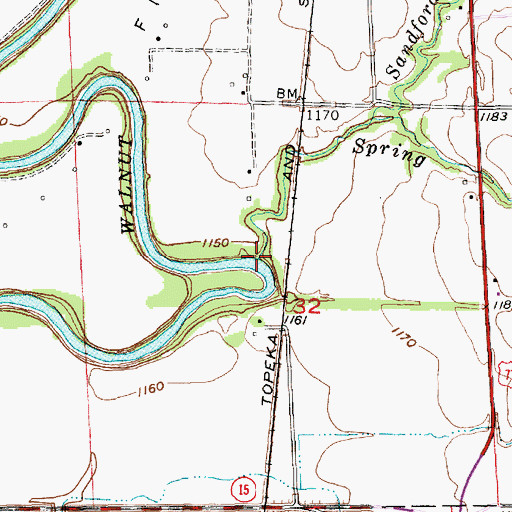 Topographic Map of Spring Creek, KS