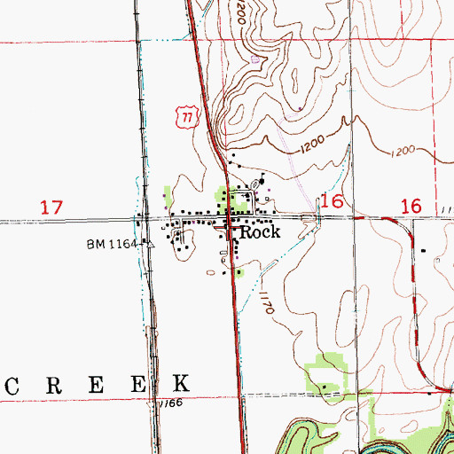 Topographic Map of Rock, KS