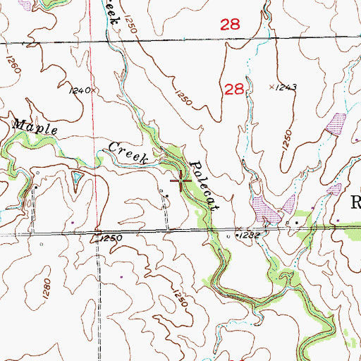 Topographic Map of Maple Creek, KS
