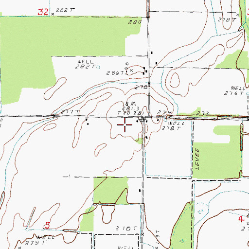 Topographic Map of Browns Church, AR