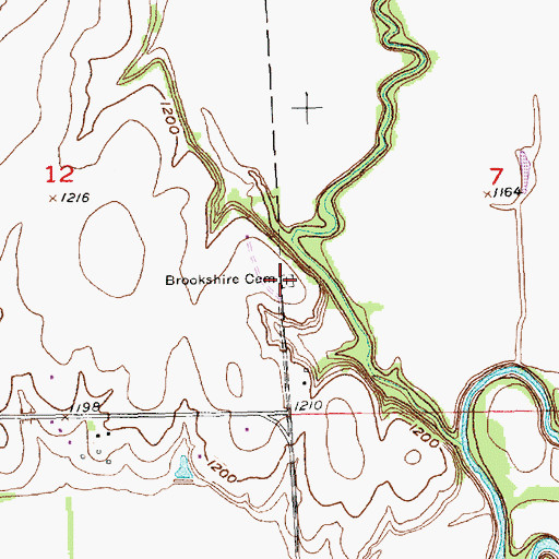 Topographic Map of Brookshire Cemetery, KS