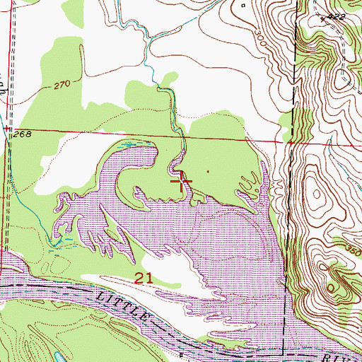Topographic Map of Browns Creek, AR