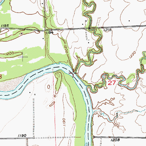 Topographic Map of Bitter Creek, KS