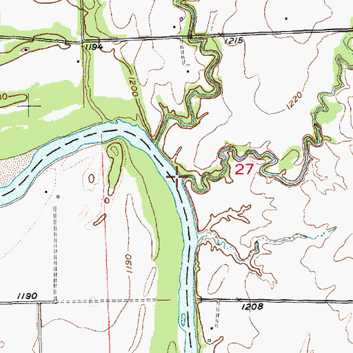 Topographic Map of Short Creek, KS