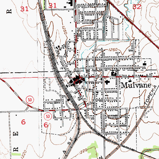 Topographic Map of Mulvane, KS