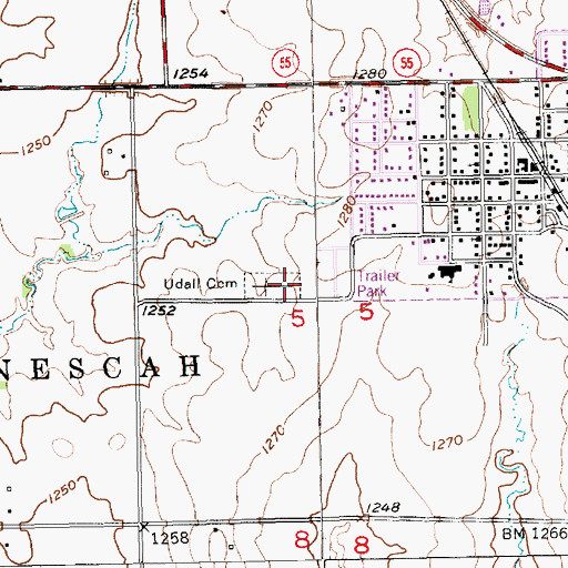 Topographic Map of Udall Cemetery, KS