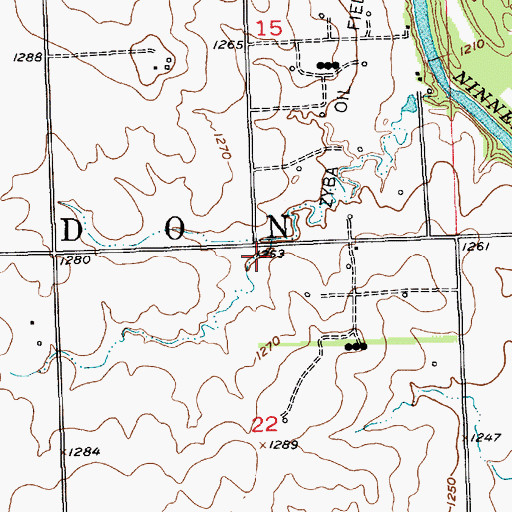 Topographic Map of Township of London, KS