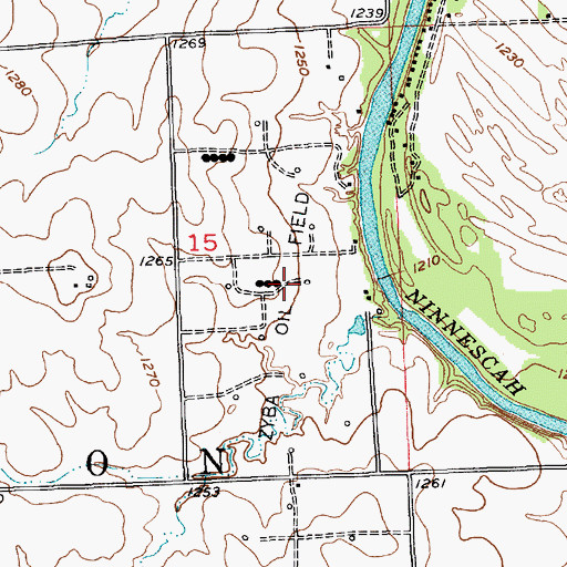 Topographic Map of Zyba Oil Field, KS
