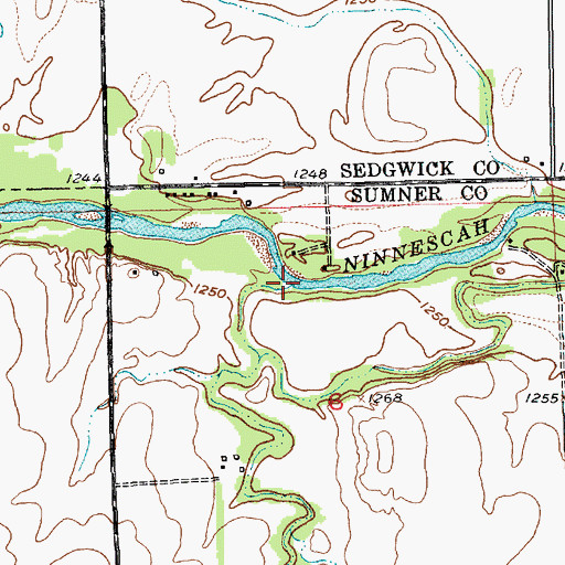 Topographic Map of Silver Creek, KS