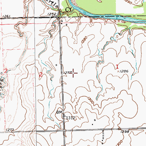 Topographic Map of Turtle Creek, KS