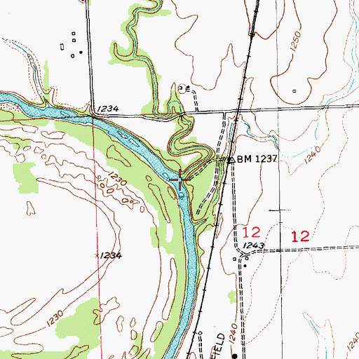 Topographic Map of Spring Creek, KS