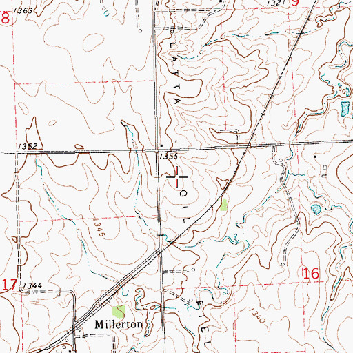 Topographic Map of Latta Oil Field, KS