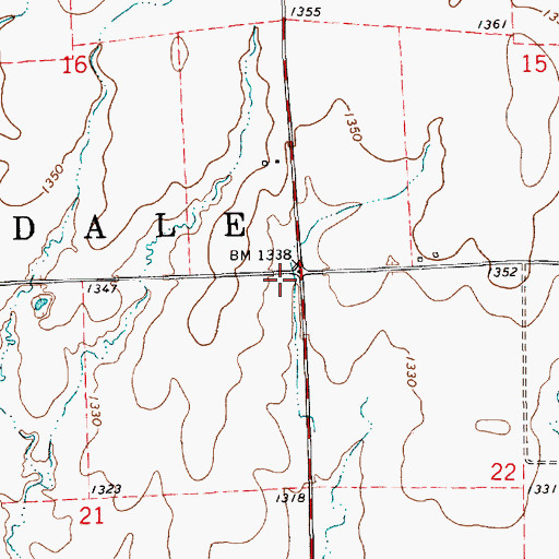 Topographic Map of Township of Springdale, KS