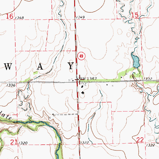 Topographic Map of Township of Conway, KS
