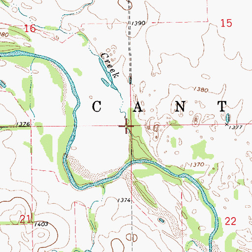 Topographic Map of Township of Canton, KS