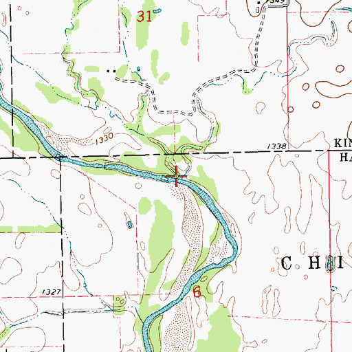 Topographic Map of Clearwater Creek, KS