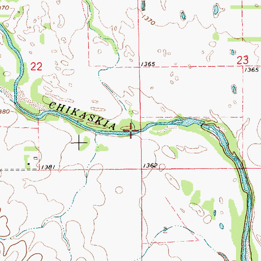 Topographic Map of Big Spring Creek, KS