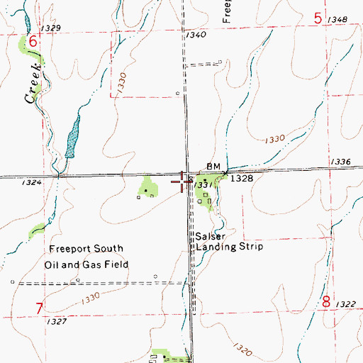 Topographic Map of Salser Landing Strip (historical), KS