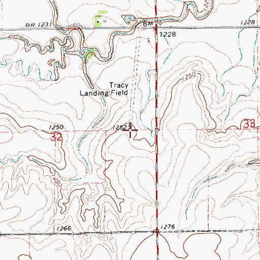 Topographic Map of Tracy Landing Field (historical), KS