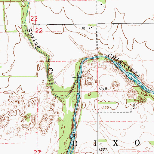 Topographic Map of Spring Creek, KS
