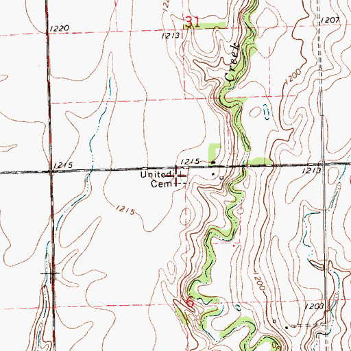 Topographic Map of Chikaskia Cemetery, KS