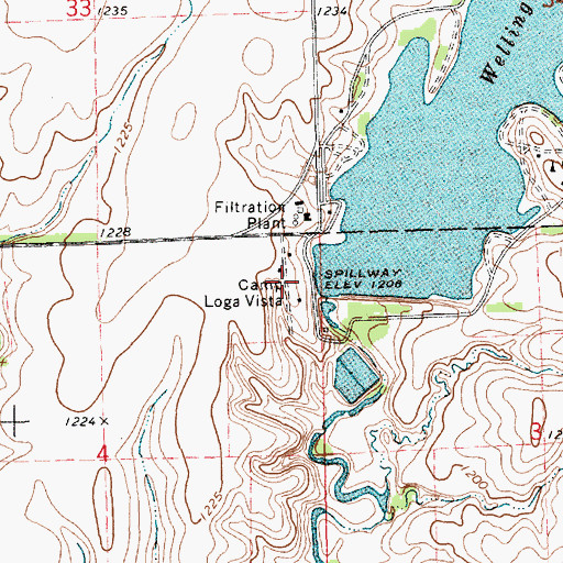 Topographic Map of Camp Loga Vista, KS