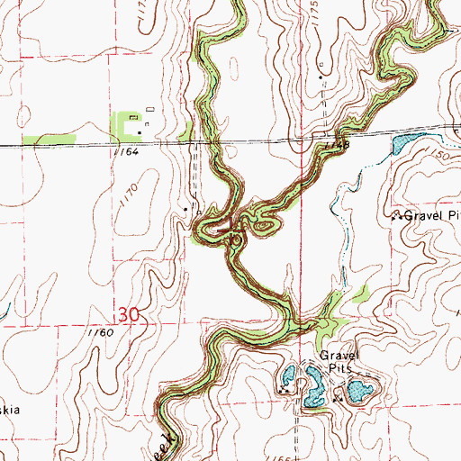 Topographic Map of West Prairie Creek, KS
