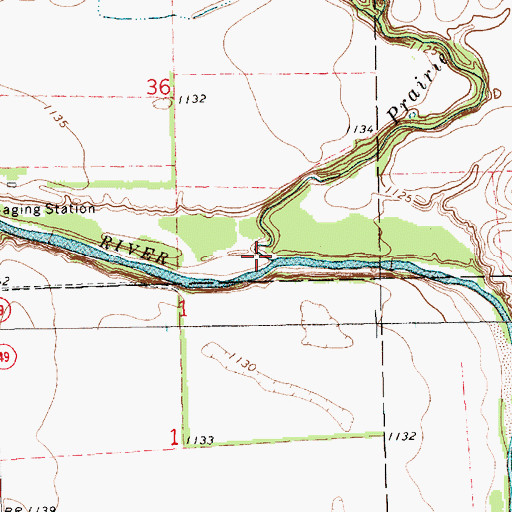 Topographic Map of Prairie Creek, KS