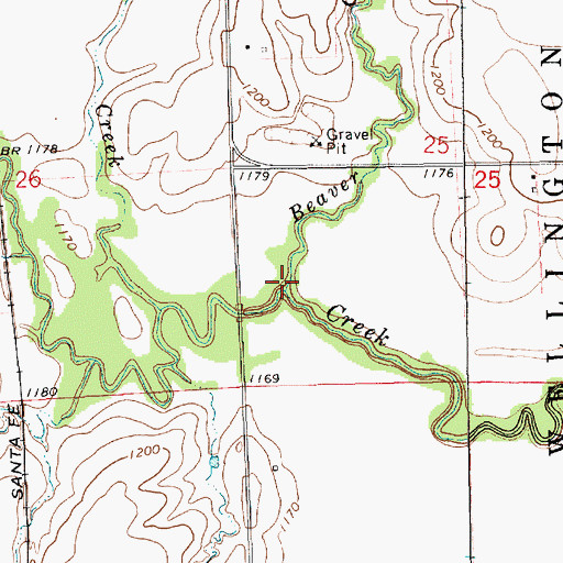 Topographic Map of Beaver Creek, KS