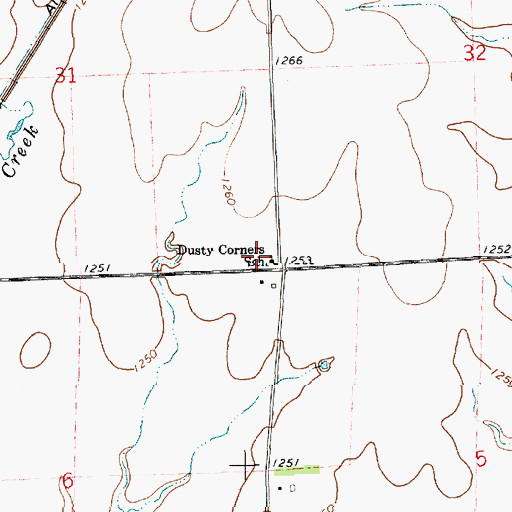 Topographic Map of Dusty Corners School (historical), KS