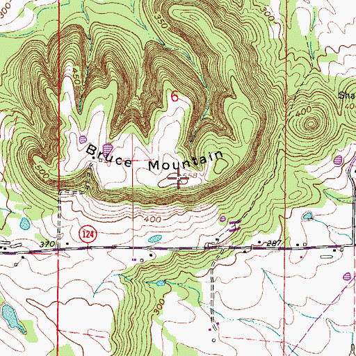 Topographic Map of Bruce Mountain, AR