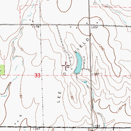 Topographic Map of Lee Oil Field, KS