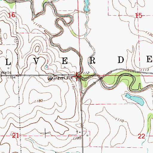 Topographic Map of Township of Valverde, KS