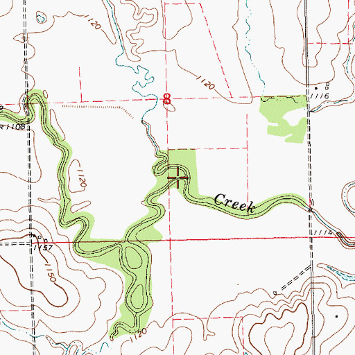 Topographic Map of Winser Creek, KS