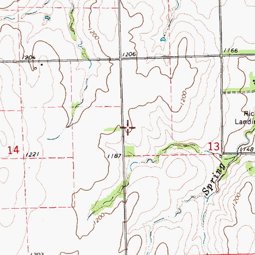 Topographic Map of South Vernon Elementary School, KS
