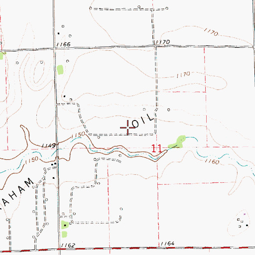 Topographic Map of Graham Oil Field, KS