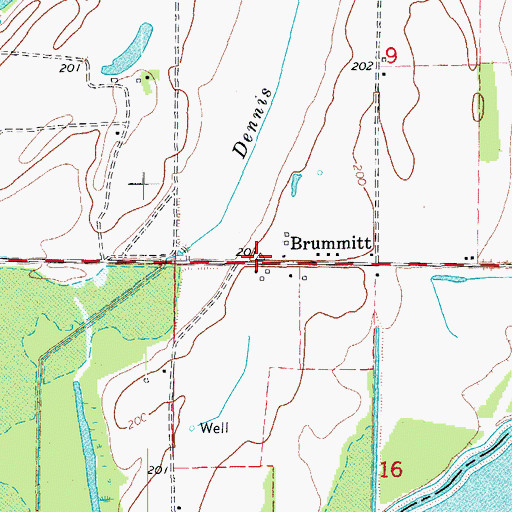 Topographic Map of Brummitt, AR