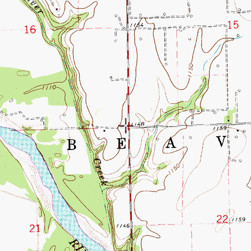 Topographic Map of Township of Beaver, KS