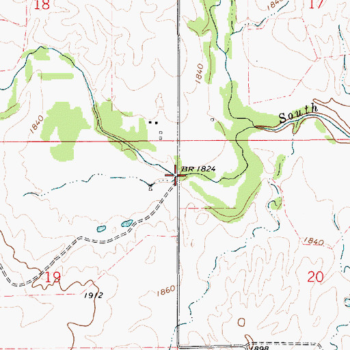 Topographic Map of West Branch South Elm Creek, KS