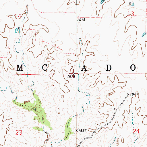 Topographic Map of Township of McAdoo, KS