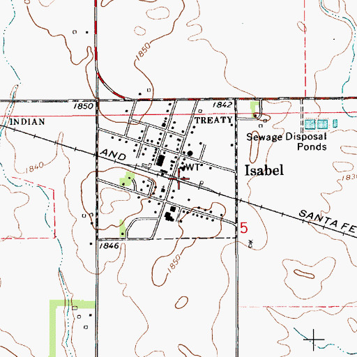 Topographic Map of Isabel, KS