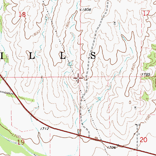 Topographic Map of Township of Elm Mills, KS