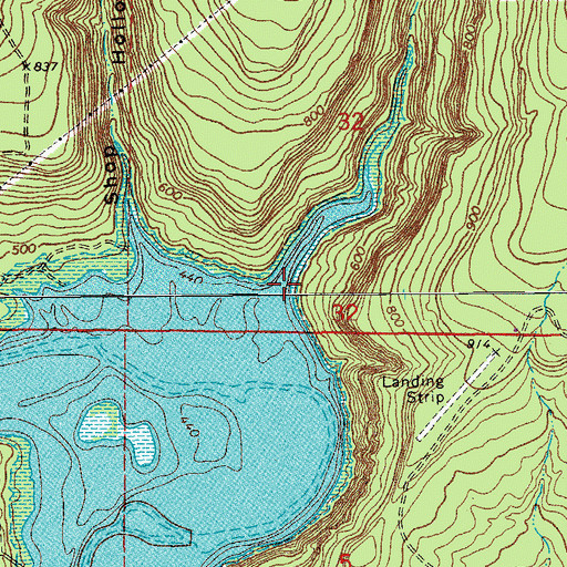 Topographic Map of Brush Creek, AR