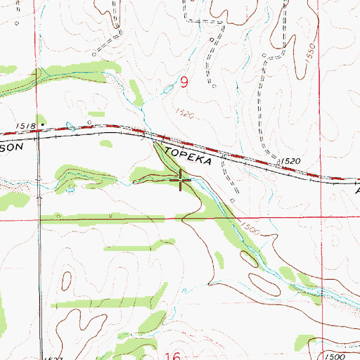 Topographic Map of Sand Creek, KS