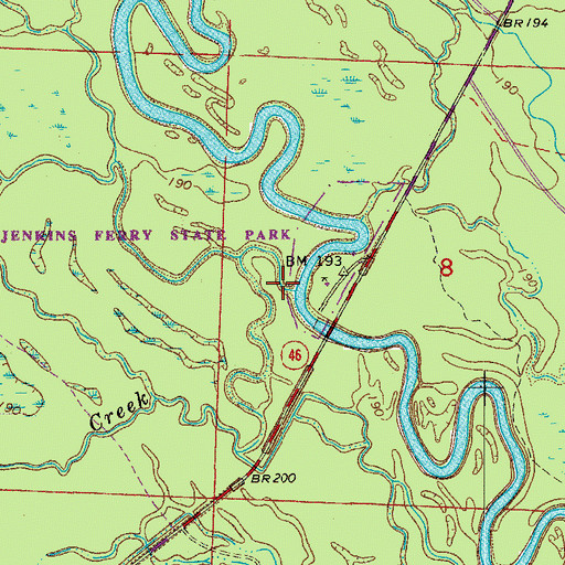 Topographic Map of Brush Creek, AR