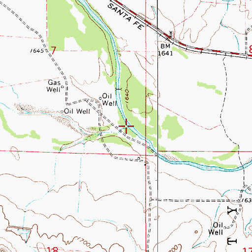 Topographic Map of Bear Creek, KS