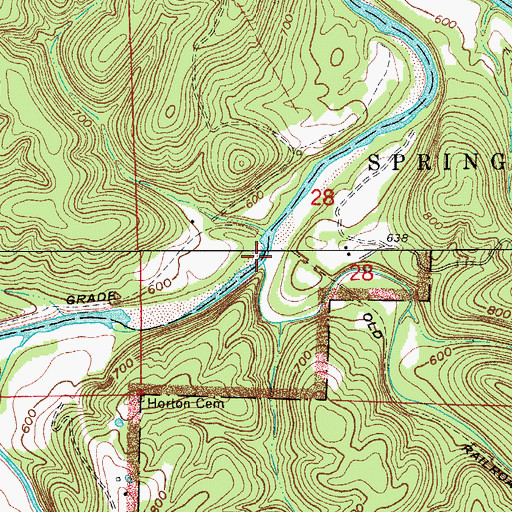 Topographic Map of Brush Creek, AR