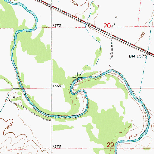 Topographic Map of Sand Creek, KS