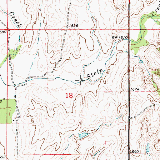 Topographic Map of Short Creek, KS